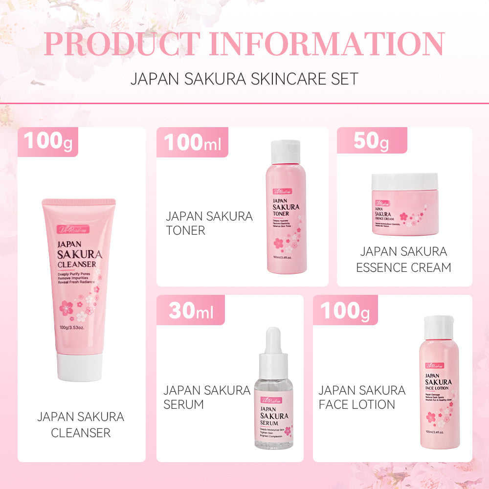 Facial Skin Care Set Face & Body Whitening Moisturizing Exfoliating Cleanser Toner Lotion Eye Cream Serum Skin Care Set