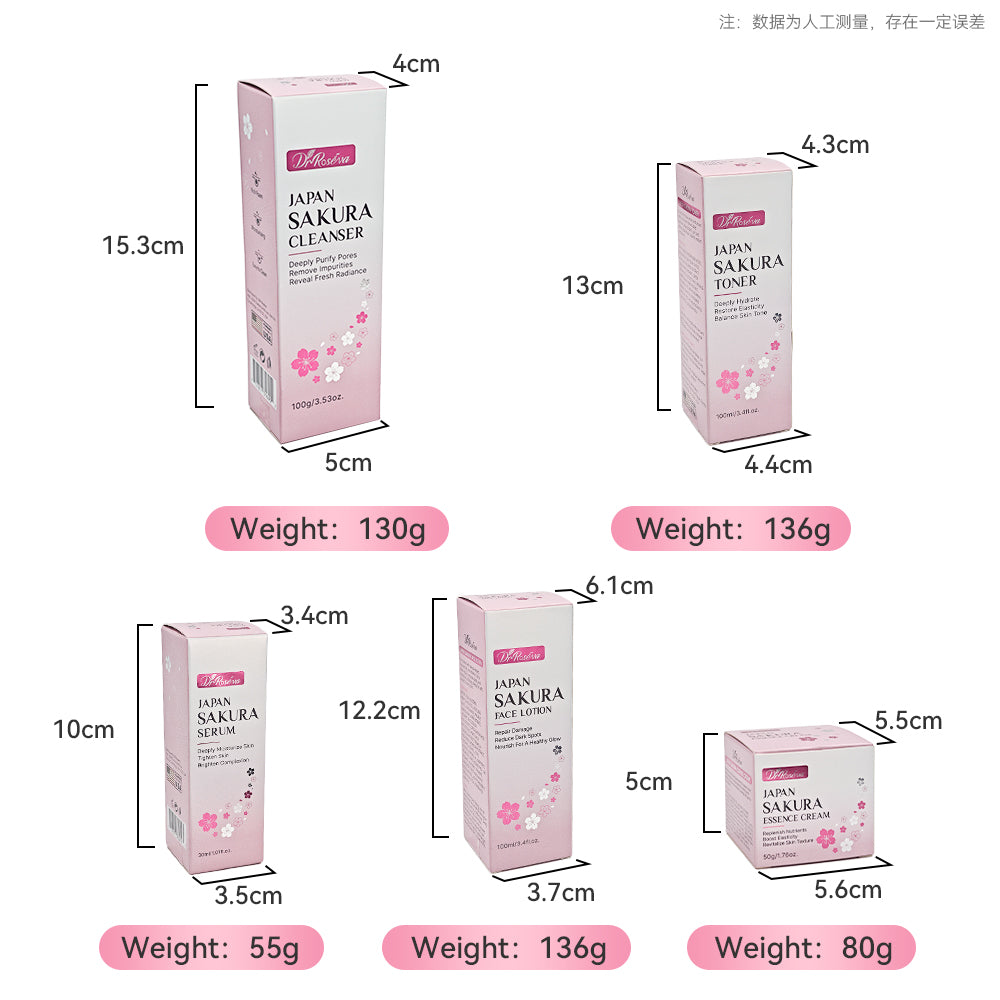 Facial Skin Care Set Face & Body Whitening Moisturizing Exfoliating Cleanser Toner Lotion Eye Cream Serum Skin Care Set